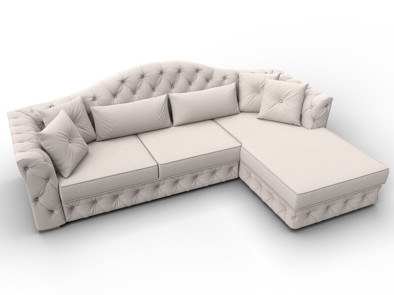 Диван угловой Артис правый угол, Замша, JOLY 05 бежевый