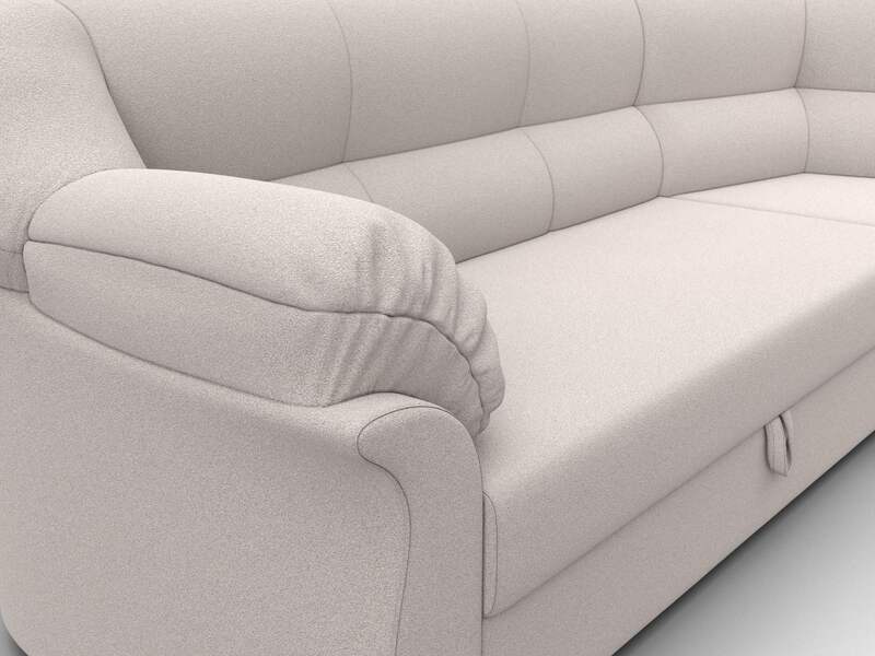 Диван угловой Карнелла правый угол, Замша, JOLY 05 бежевый