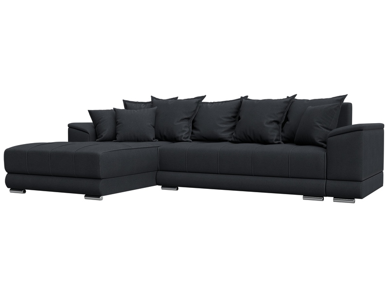 Диван угловой НордСтар левый угол, Замша, JOLY 16 темно-серый