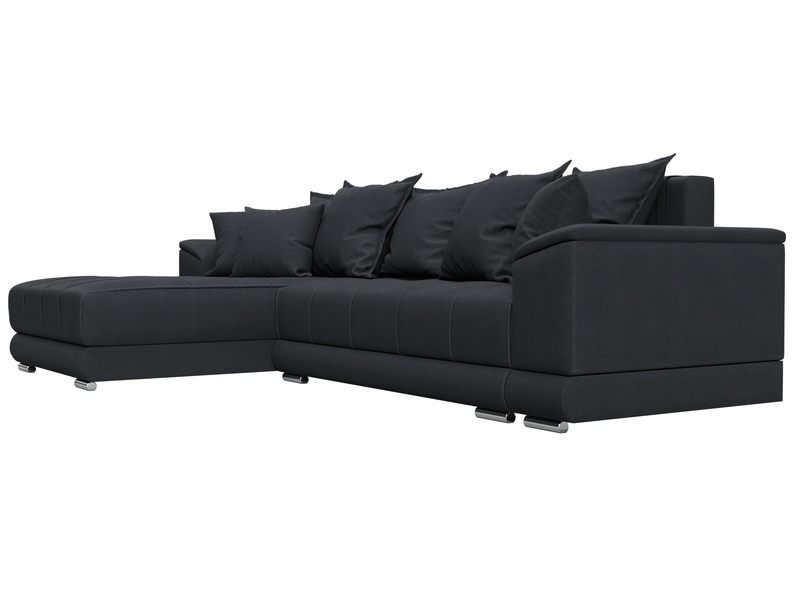 Диван угловой НордСтар левый угол, Замша, JOLY 16 темно-серый