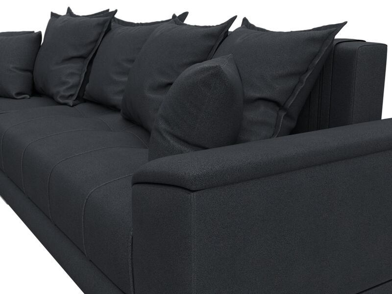 Диван угловой НордСтар левый угол, Замша, JOLY 16 темно-серый