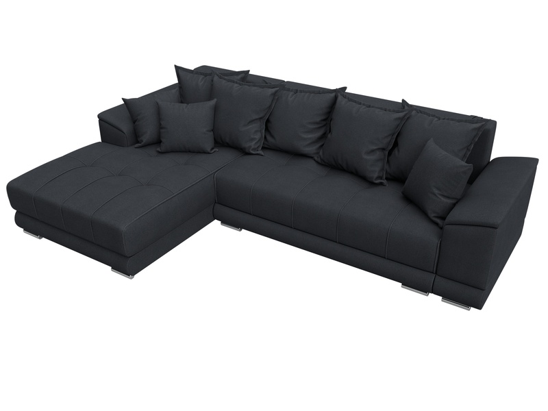 Диван угловой НордСтар левый угол, Замша, JOLY 16 темно-серый