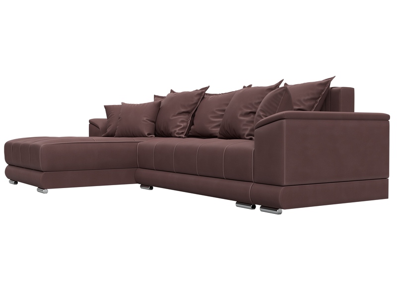 Диван угловой НордСтар левый угол, Замша, JOLY 09 бордовый