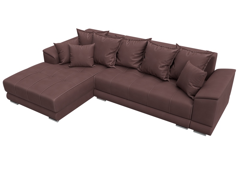 Диван угловой НордСтар левый угол, Замша, JOLY 09 бордовый