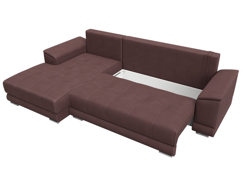 Диван угловой НордСтар левый угол, Замша, JOLY 09 бордовый