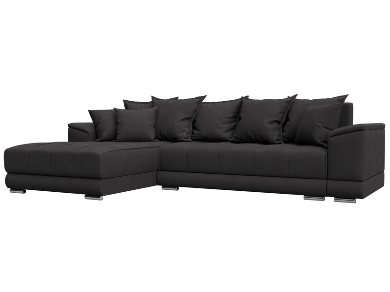 Диван угловой НордСтар левый угол, Замша, JOLY 08 коричневый