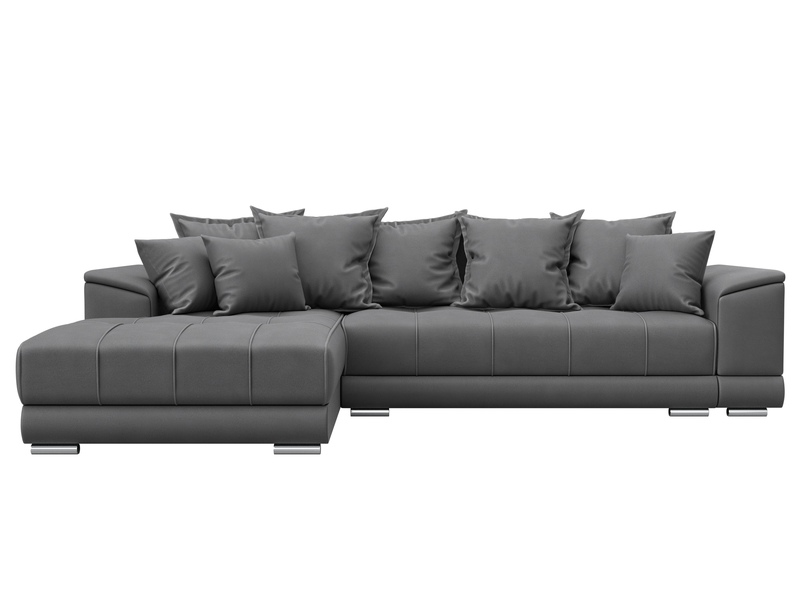 Диван угловой НордСтар левый угол, Замша, JOLY 13 серый