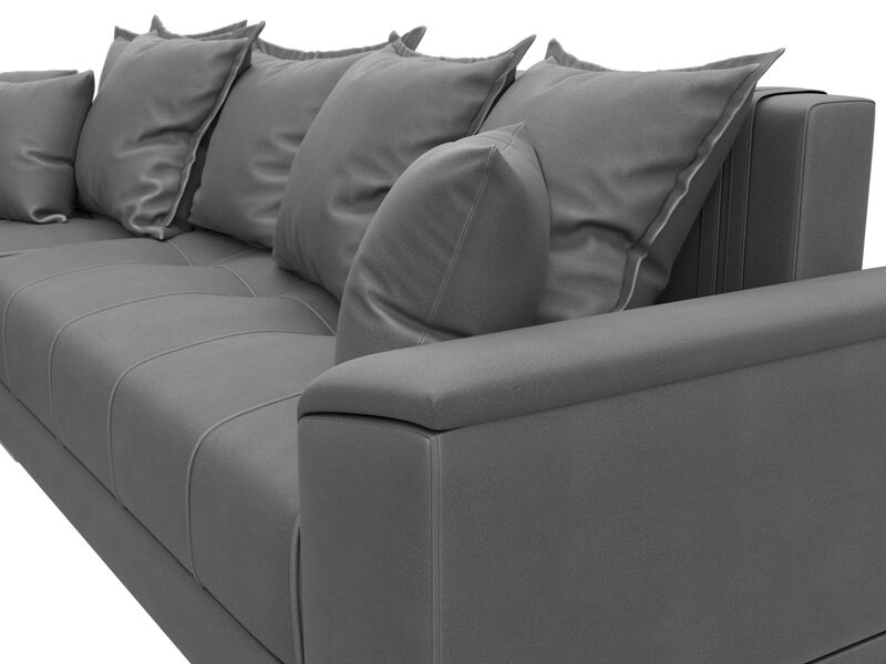 Диван угловой НордСтар левый угол, Замша, JOLY 13 серый