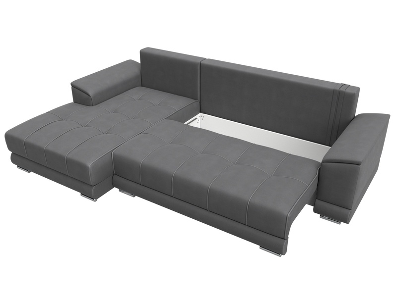 Диван угловой НордСтар левый угол, Замша, JOLY 13 серый