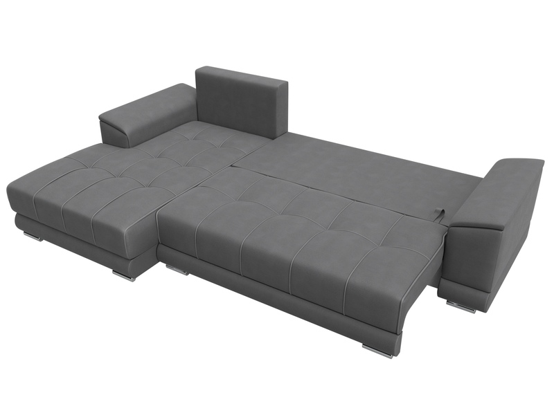 Диван угловой НордСтар левый угол, Замша, JOLY 13 серый