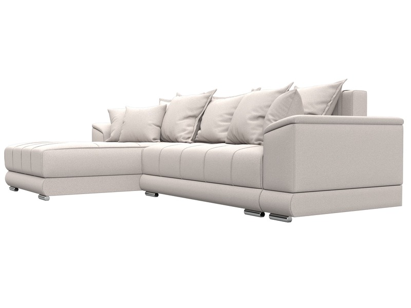 Диван угловой НордСтар левый угол, Замша, JOLY 05 бежевый