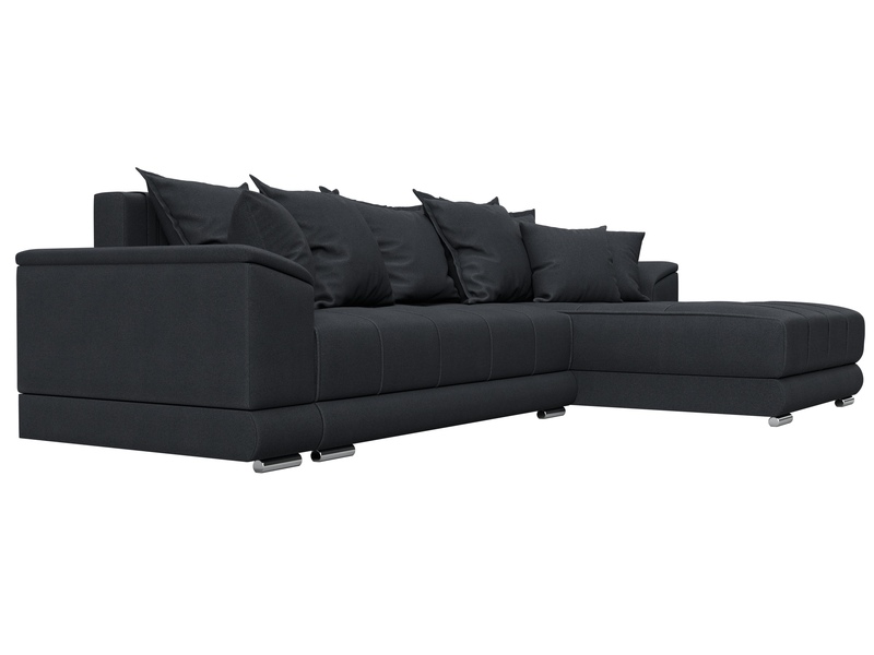 Диван угловой НордСтар правый угол, Замша, JOLY 16 темно-серый