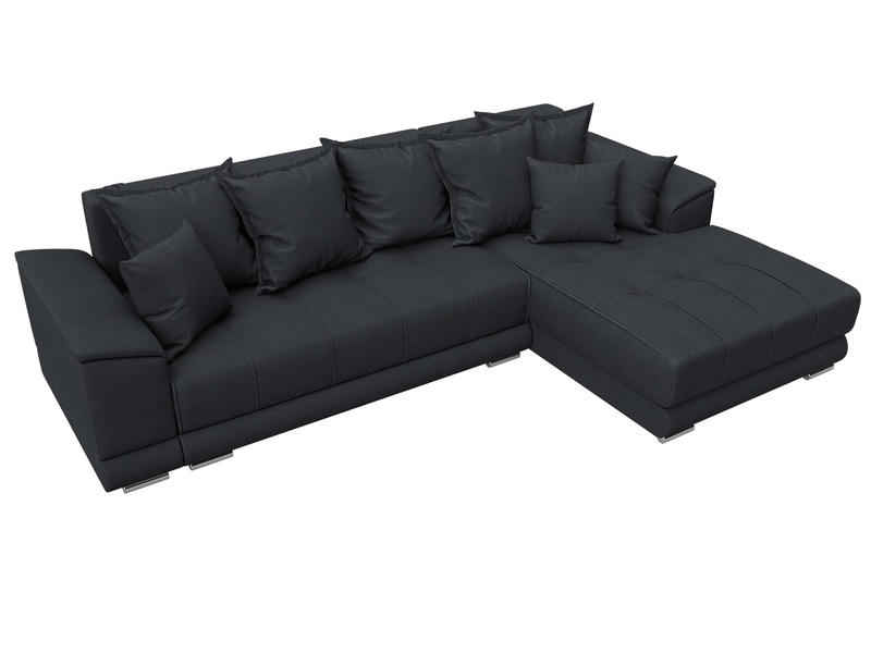 Диван угловой НордСтар правый угол, Замша, JOLY 16 темно-серый