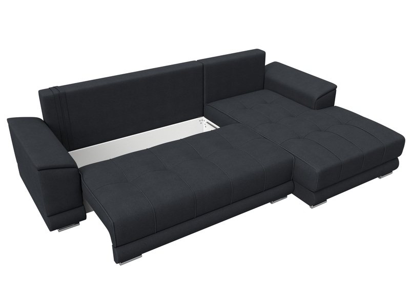 Диван угловой НордСтар правый угол, Замша, JOLY 16 темно-серый