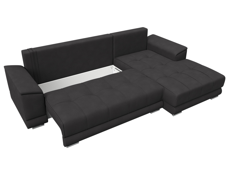 Диван угловой НордСтар правый угол, Замша, JOLY 08 коричневый