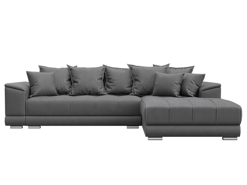 Диван угловой НордСтар правый угол, Замша, JOLY 13 серый