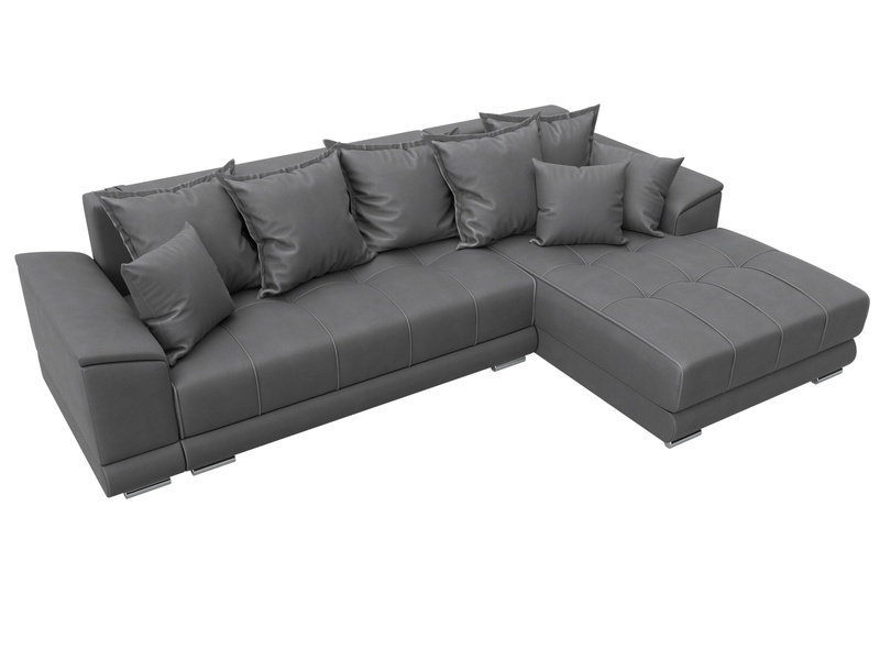 Диван угловой НордСтар правый угол, Замша, JOLY 13 серый