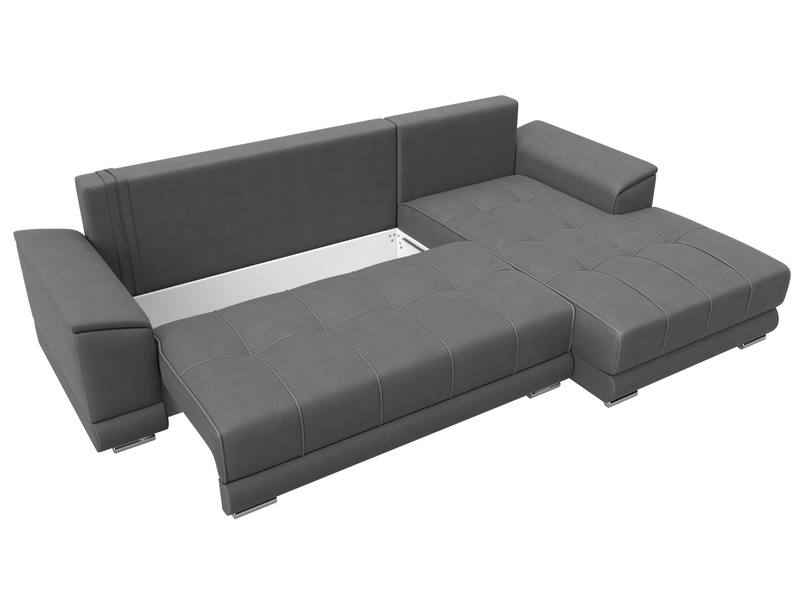 Диван угловой НордСтар правый угол, Замша, JOLY 13 серый