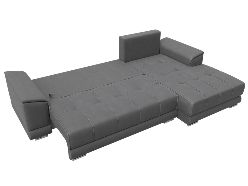 Диван угловой НордСтар правый угол, Замша, JOLY 13 серый