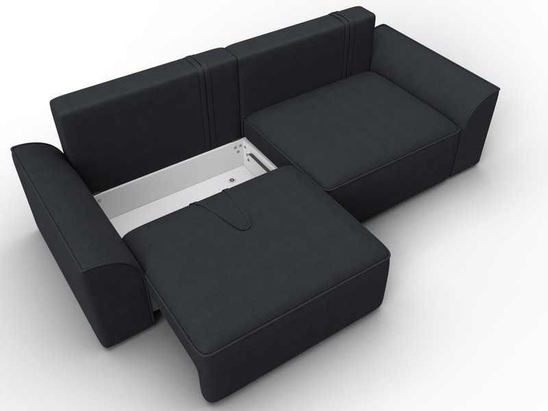 Диван прямой Лига-048 НПБ, Замша, JOLY 16 темно-серый