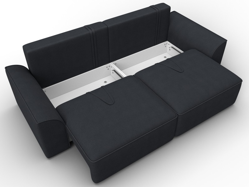 Диван прямой Лига-048 НПБ, Замша, JOLY 16 темно-серый