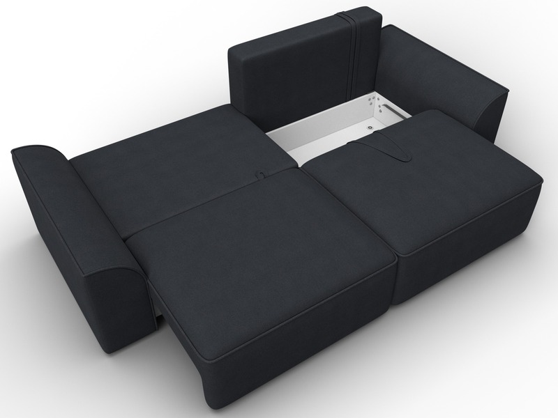 Диван прямой Лига-048 НПБ, Замша, JOLY 16 темно-серый