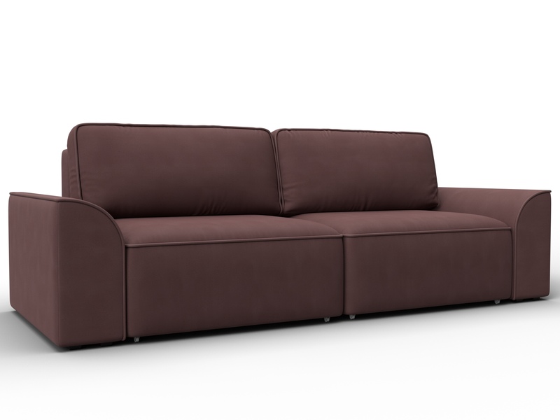 Диван прямой Лига-048 НПБ, Замша, JOLY 09 бордовый