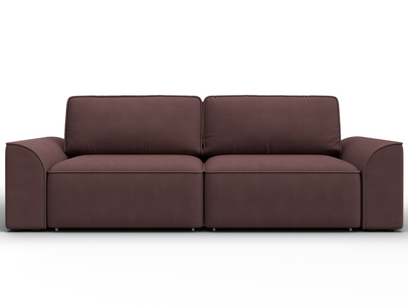 Диван прямой Лига-048 НПБ, Замша, JOLY 09 бордовый