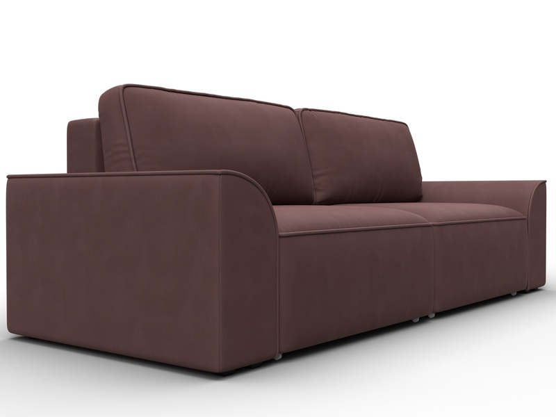 Диван прямой Лига-048 НПБ, Замша, JOLY 09 бордовый