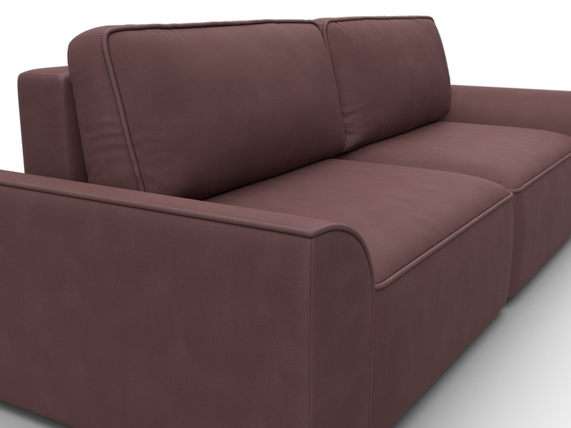 Диван прямой Лига-048 НПБ, Замша, JOLY 09 бордовый