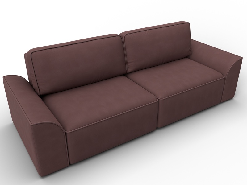 Диван прямой Лига-048 НПБ, Замша, JOLY 09 бордовый