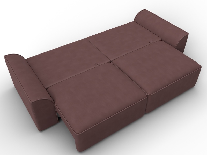 Диван прямой Лига-048 НПБ, Замша, JOLY 09 бордовый