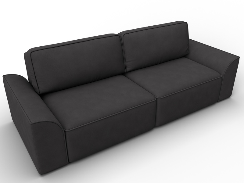 Диван прямой Лига-048 НПБ, Замша, JOLY 08 коричневый