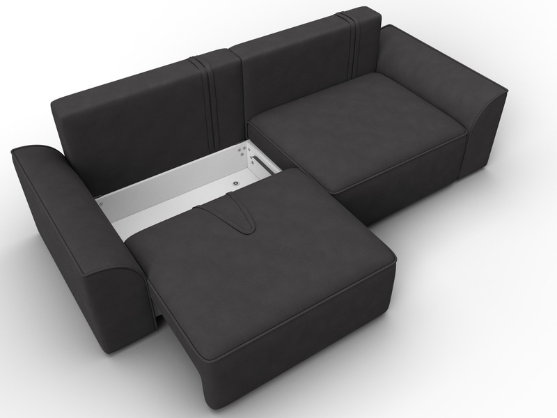 Диван прямой Лига-048 НПБ, Замша, JOLY 08 коричневый