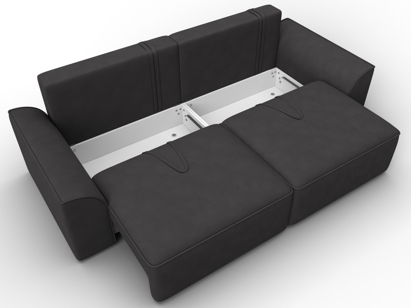 Диван прямой Лига-048 НПБ, Замша, JOLY 08 коричневый