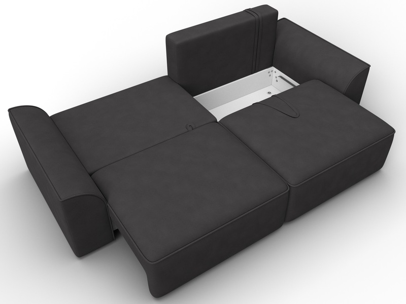 Диван прямой Лига-048 НПБ, Замша, JOLY 08 коричневый