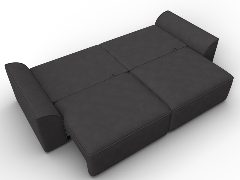 Диван прямой Лига-048 НПБ, Замша, JOLY 08 коричневый