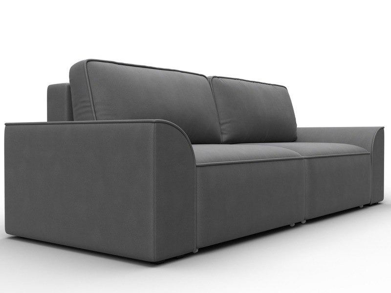 Диван прямой Лига-048 НПБ, Замша, JOLY 13 серый