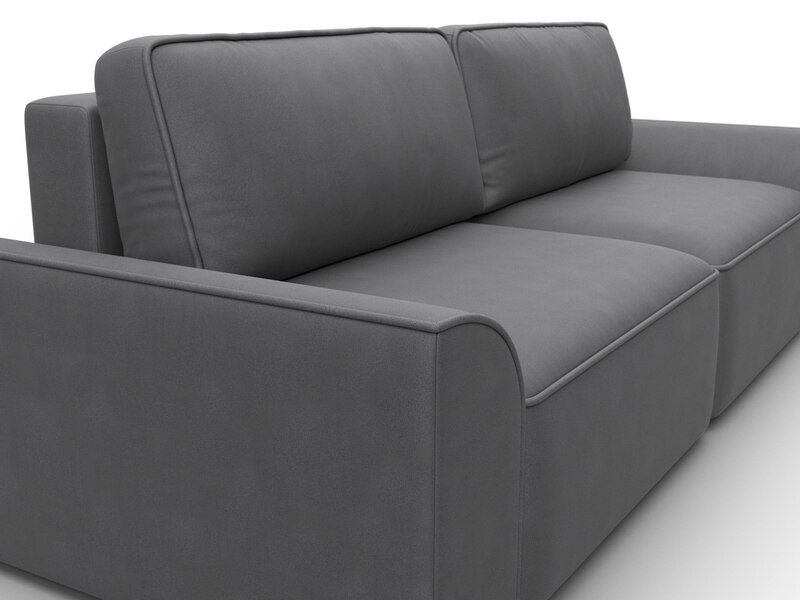 Диван прямой Лига-048 НПБ, Замша, JOLY 13 серый