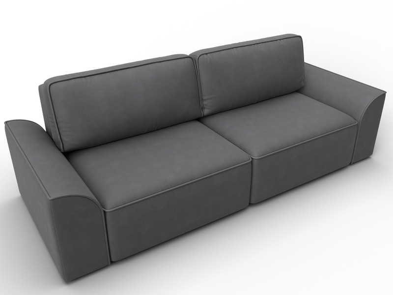 Диван прямой Лига-048 НПБ, Замша, JOLY 13 серый