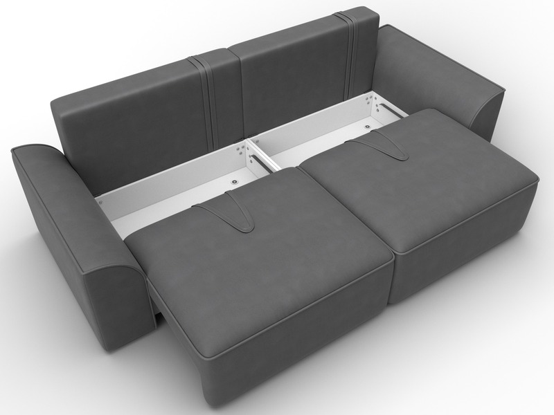 Диван прямой Лига-048 НПБ, Замша, JOLY 13 серый