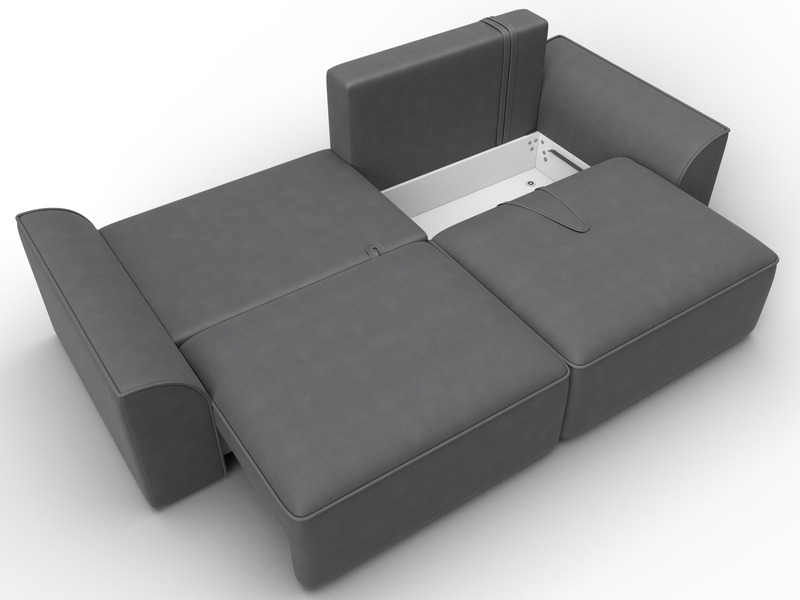 Диван прямой Лига-048 НПБ, Замша, JOLY 13 серый