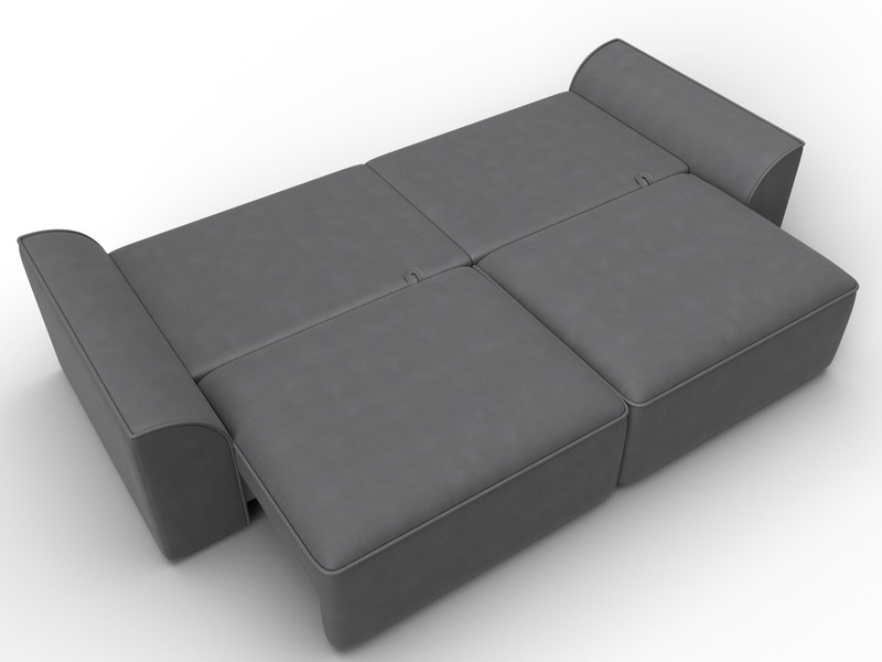 Диван прямой Лига-048 НПБ, Замша, JOLY 13 серый