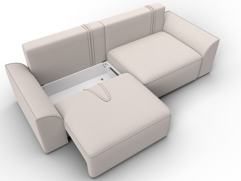 Диван прямой Лига-048 НПБ, Замша, JOLY 05 бежевый