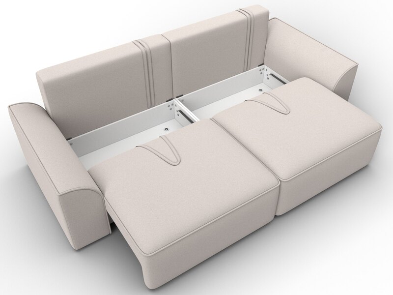 Диван прямой Лига-048 НПБ, Замша, JOLY 05 бежевый