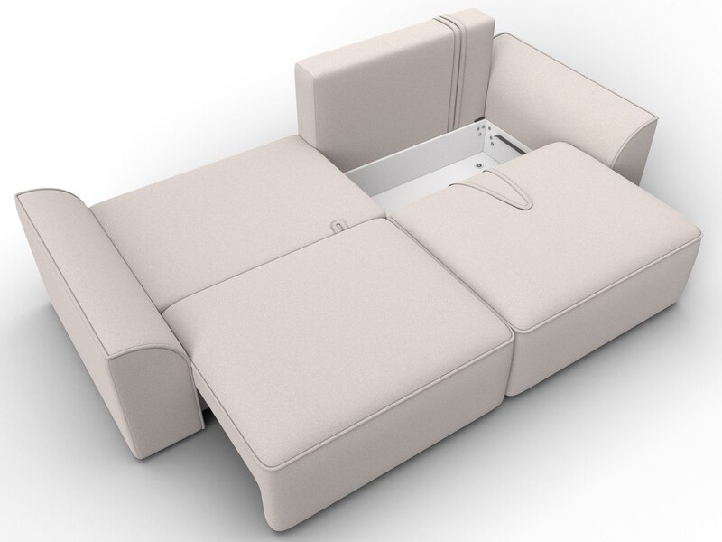 Диван прямой Лига-048 НПБ, Замша, JOLY 05 бежевый