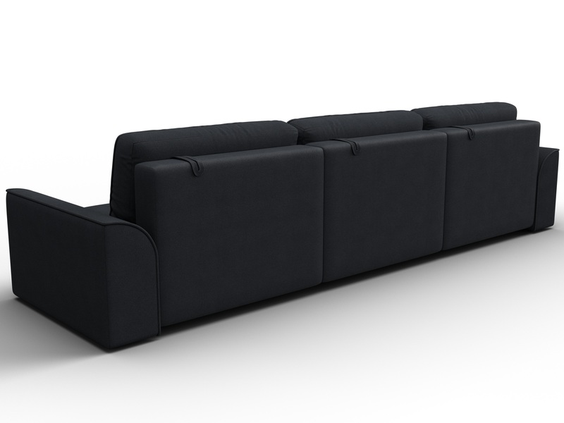 Диван прямой Лига-048 НПБ Лонг, Замша, JOLY 16 темно-серый