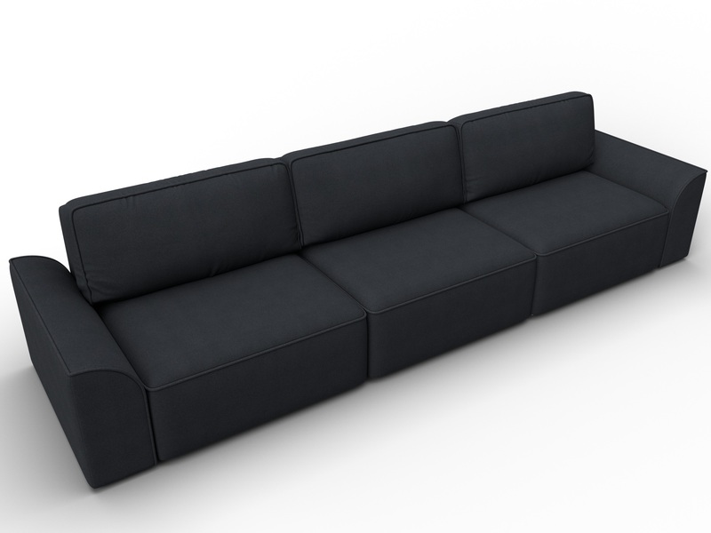 Диван прямой Лига-048 НПБ Лонг, Замша, JOLY 16 темно-серый