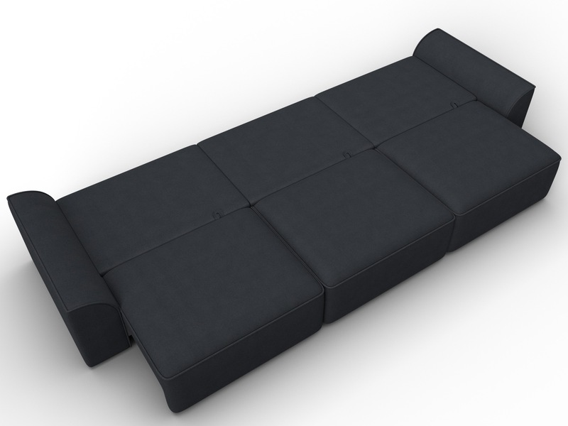 Диван прямой Лига-048 НПБ Лонг, Замша, JOLY 16 темно-серый