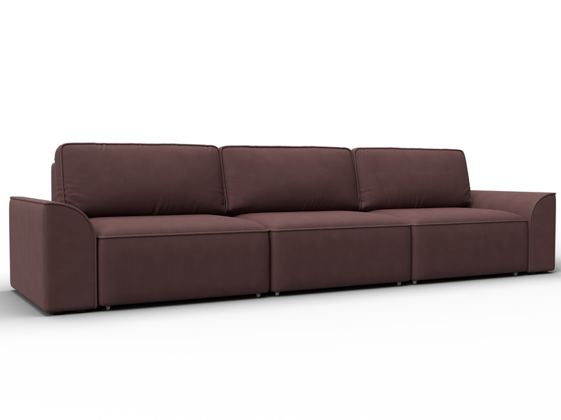 Диван прямой Лига-048 НПБ Лонг, Замша, JOLY 09 бордовый